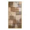 Narrow Stacked Neutral Blocks Wall Art. Closely stacked irregular rectangles.