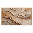 Ochre and ivory bands in ochre, ivory, brown. Dark brown lower-left passage.
