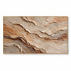 Ochre and ivory bands in ochre, ivory, brown. Dark brown lower-left passage.