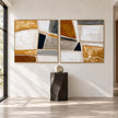 Ochre Mosaic Abstract 2-Piece Set shown in an open interior.