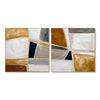 Ochre Mosaic Abstract 2-Piece Set on a white background.