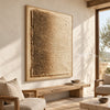 Ochre Weave Textured Abstract shown in a seating area.