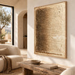 Ochre Weave Textured Abstract shown in a seating area.