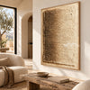 Ochre Weave Textured Abstract shown in a seating area.