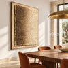 Ochre Weave Textured Abstract shown in a dining area.