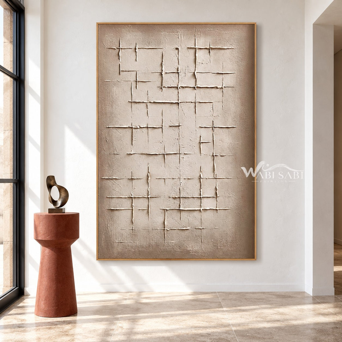 Open Crosshatch Textured Canvas shown in an open interior.