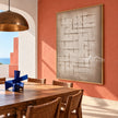 Open Crosshatch Textured Canvas shown in a dining area.