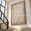 Open Crosshatch Textured Canvas shown beside a staircase.