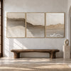 Pale Earth Passage 3-Piece Set shown above a bench.