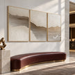 Pale Earth Passage 3-Piece Set shown above a bench.