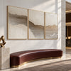 Pale Earth Passage 3-Piece Set shown above a bench.