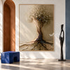Rooted in Ivory Tree Painting shown in an open interior.