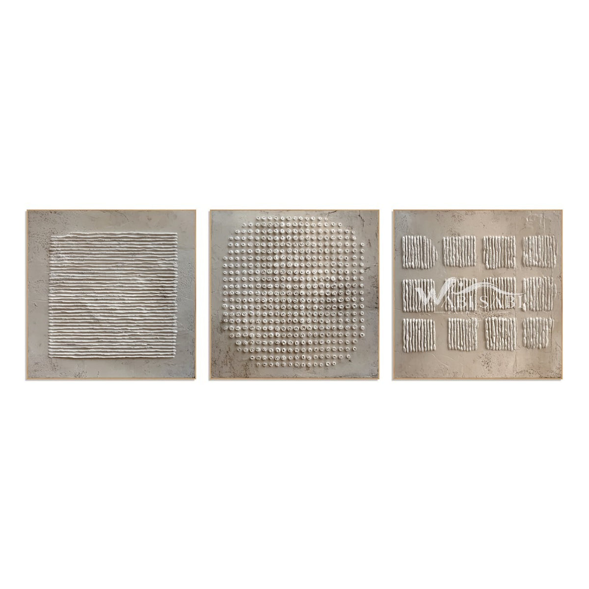 Rounded Dot Field 3-Piece Abstract Set on a white background.