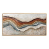 Rust and Blue Gray Strata Panorama Painting. Raised layers across the center.
