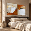 Rust and Ivory Fragments 2-Piece Set shown in a bedroom.