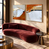 Rust and Ivory Fragments 2-Piece Set shown above a sofa.