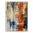 Rust and Navy Water Reflection Abstract Wall Art. Navy lines through the center.