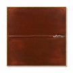 Square rust-red field in rust, red brown. Single fine horizontal seam.