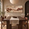 Rust Seam and Cream Contour Wall Art shown behind a dining table.