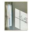 Sage Window Light and Curtain Painting. Pale curtain beside a window.