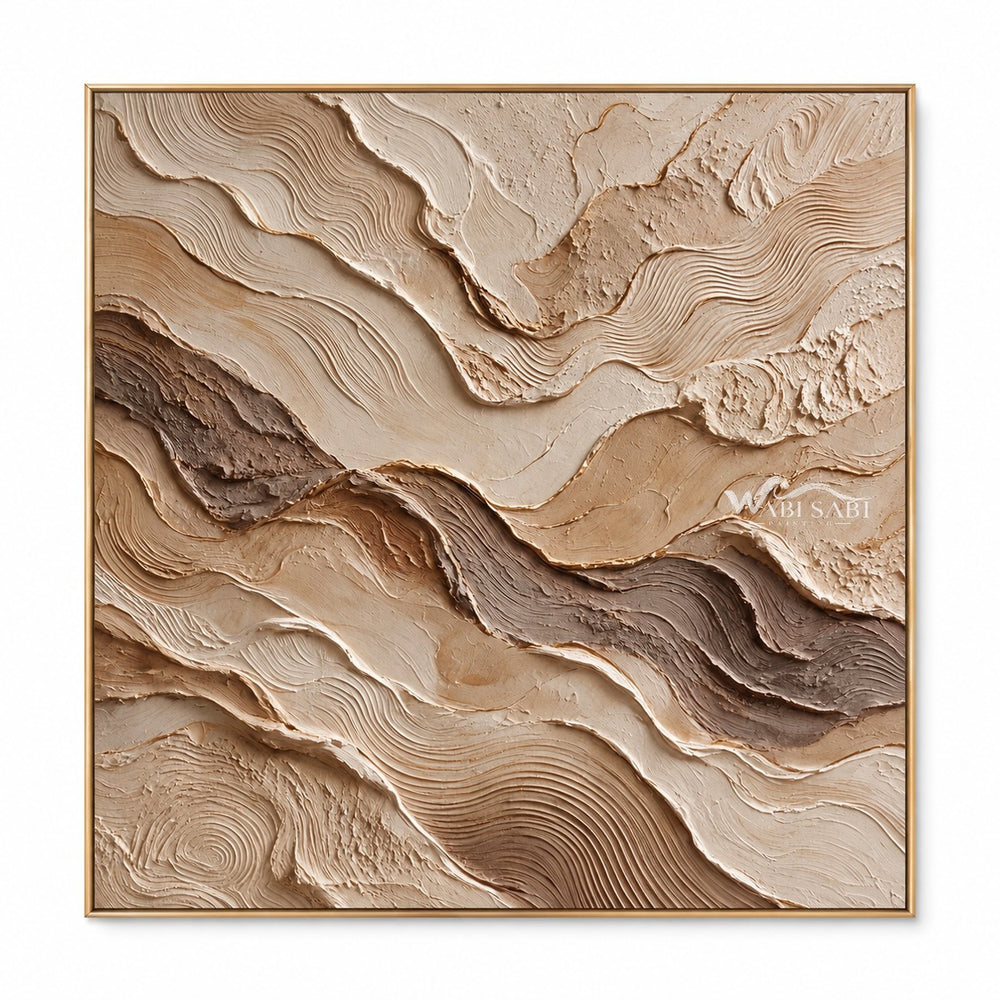 Sand and Brown Swirled Strata Wall Art — WS-0087 — artwork view