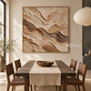 Sand and Brown Swirled Strata Wall Art shown behind a dining table.