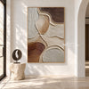 Sandstone Curves Abstract Canvas shown in an open interior.