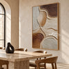Sandstone Curves Abstract Canvas shown in a dining area.