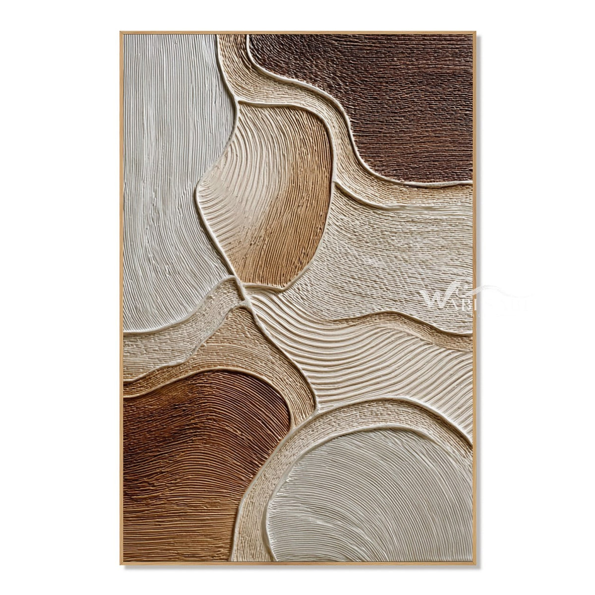 Sandstone Curves Abstract Canvas on a white background.
