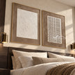 Scratch and Grid Neutral 2-Piece Set shown in a bedroom.