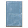 Tall slate-blue composition in slate blue. Narrow horizontal line.