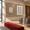 Small and Large Lines 2-Piece Set shown above a bench.