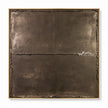 Square smoky brown field in brown, taupe. Fine horizontal seam.