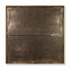 Square smoky brown field in brown, taupe. Fine horizontal seam.