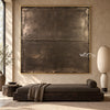 Smoky Brown Weathered Field Wall Art shown above a low sofa.