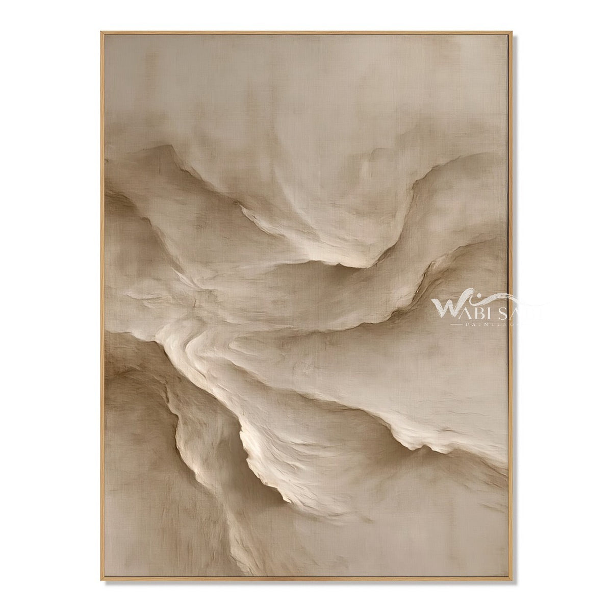 Soft Beige Terraced Ridge Painting. Broad terraced ridges.