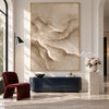 Soft Beige Terraced Ridge Painting shown above a console.