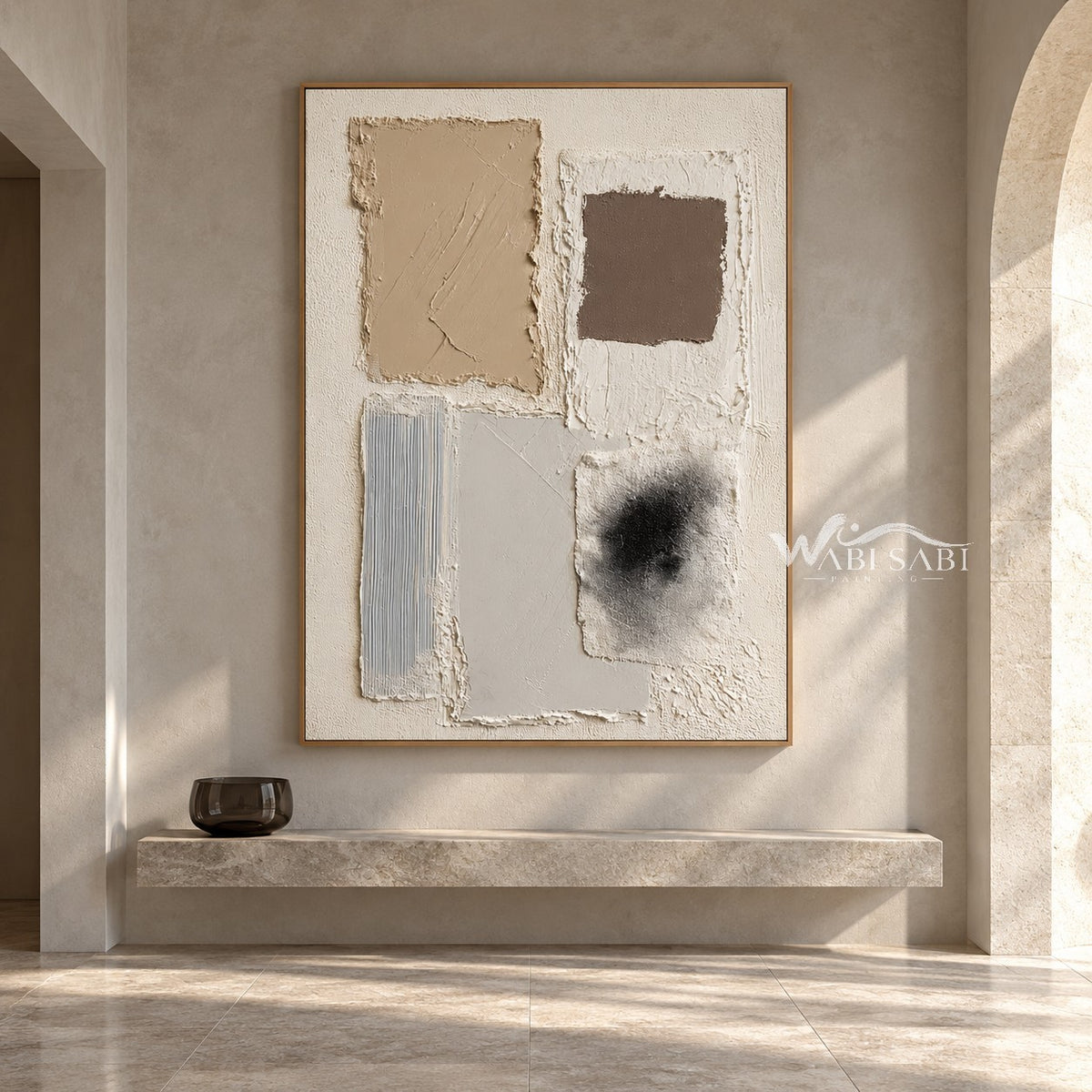 Soft Blocks with Charcoal Trace shown above a bench.
