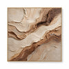 Square diagonal composition in cream, brown, beige. Dark brown seams.
