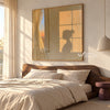 Sunset Window and Profile Shadow Painting shown in a bedroom.