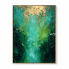 Bright turquoise center in teal, turquoise, green, gold. Deep teal sides.