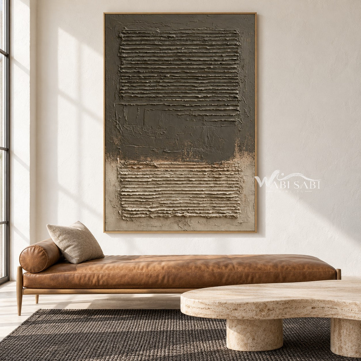 Two Fields in Earth Tones shown in a seating area.