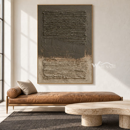 Two Fields in Earth Tones shown in a seating area.