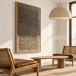 Two Fields in Earth Tones shown in a seating area.