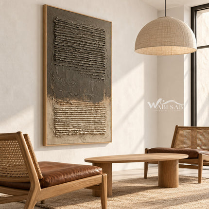 Two Fields in Earth Tones shown in a seating area.