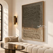 Two Fields in Earth Tones shown above a sofa.