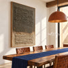 Two Fields in Earth Tones shown in a dining area.