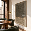 Two Fields in Earth Tones shown in a seating area.