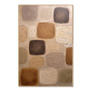 Warm Neutral Rounded Blocks Painting. Fine marks within selected shapes.