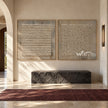 Wavy Lines and Dots 2-Piece Set shown above a bench.